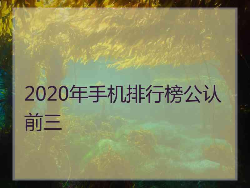 2020年手机排行榜公认前三