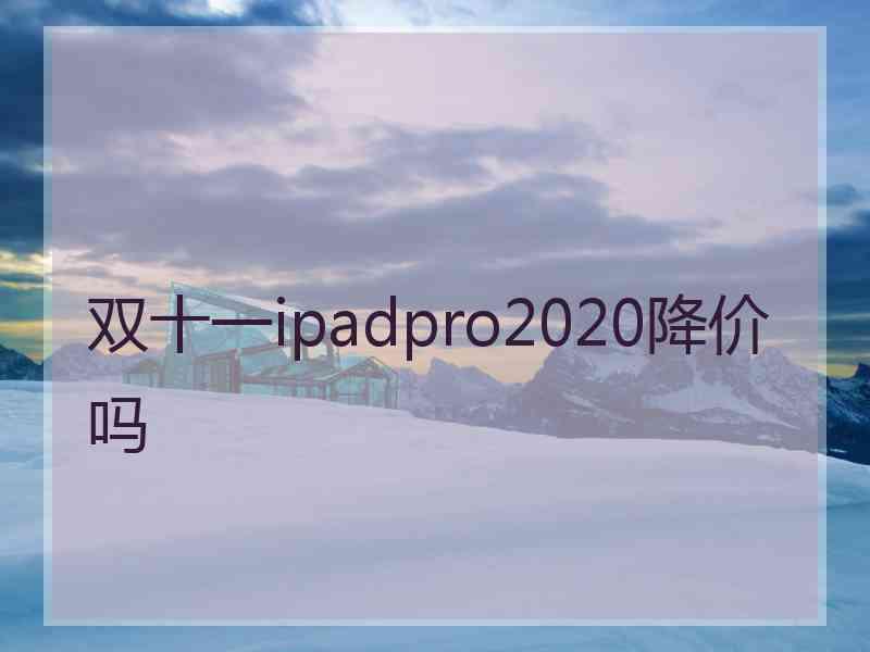 双十一ipadpro2020降价吗