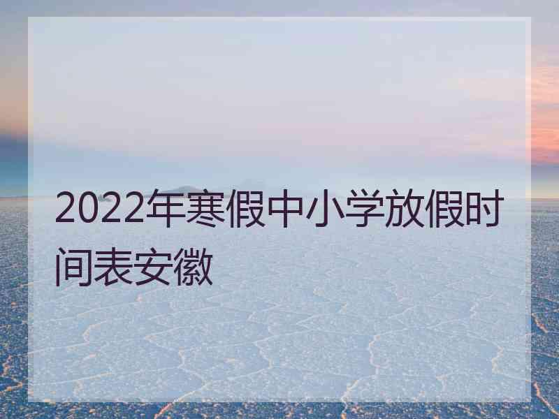 2022年寒假中小学放假时间表安徽