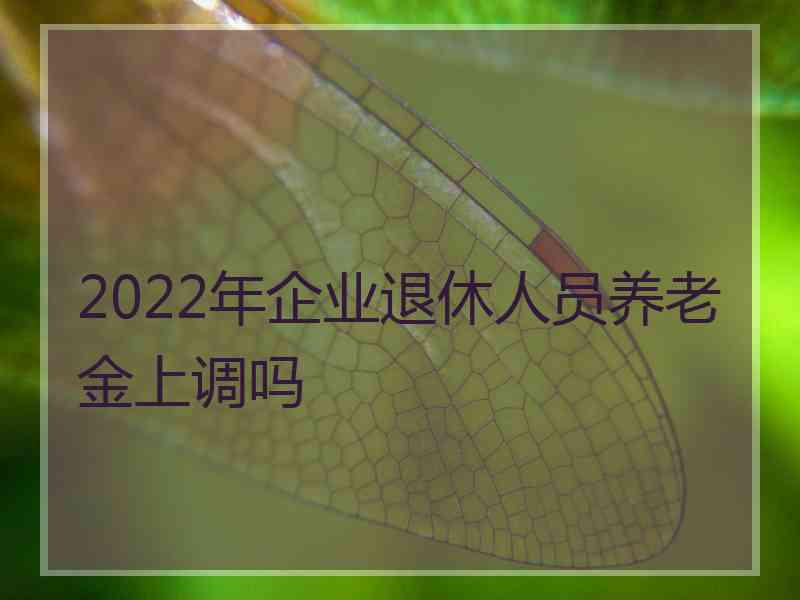 2022年企业退休人员养老金上调吗