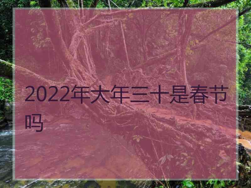 2022年大年三十是春节吗