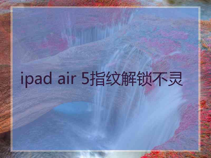 ipad air 5指纹解锁不灵