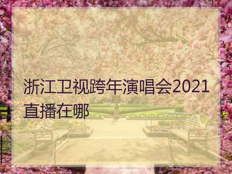 浙江卫视跨年演唱会2021直播在哪