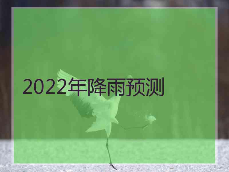 2022年降雨预测