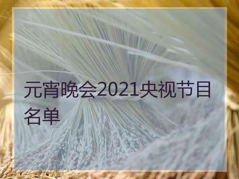 元宵晚会2021央视节目名单