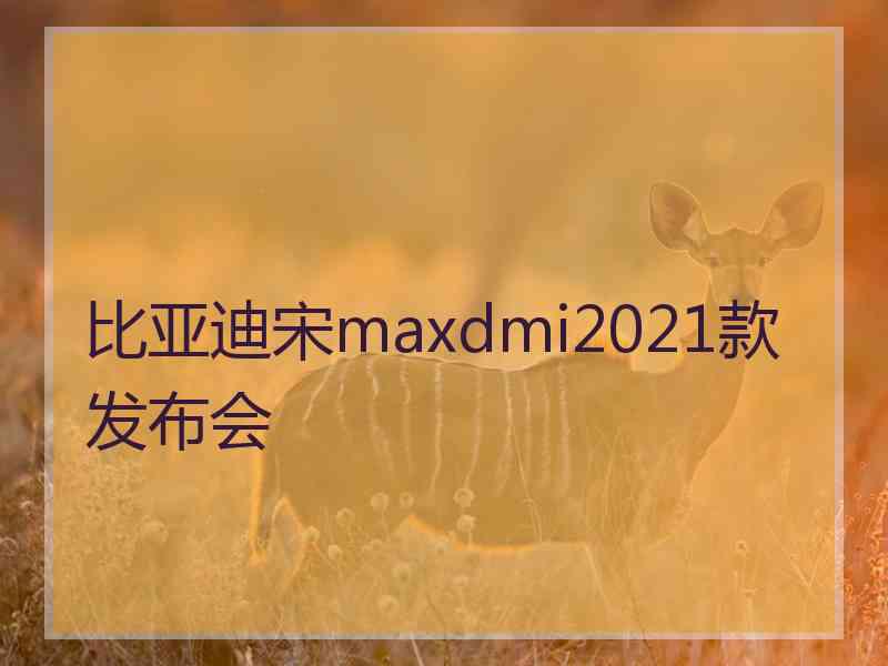 比亚迪宋maxdmi2021款发布会