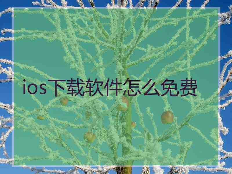 ios下载软件怎么免费