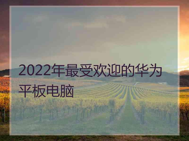 2022年最受欢迎的华为平板电脑