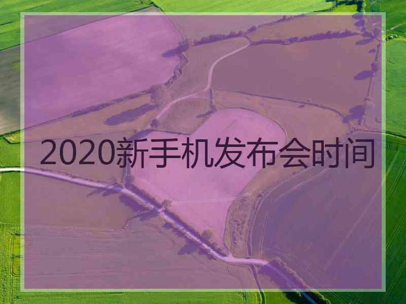 2020新手机发布会时间