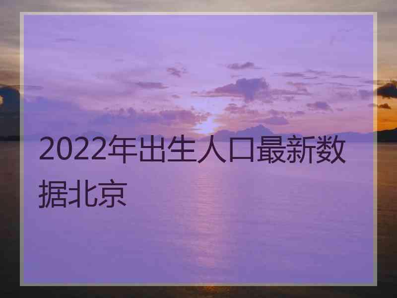 2022年出生人口最新数据北京