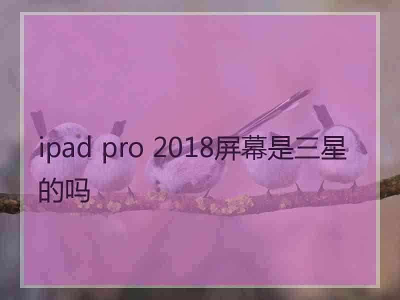 ipad pro 2018屏幕是三星的吗