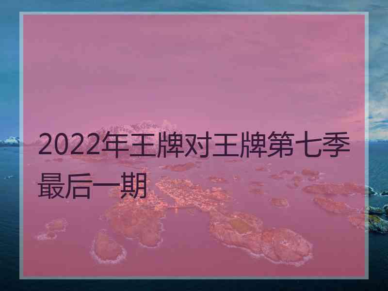 2022年王牌对王牌第七季最后一期