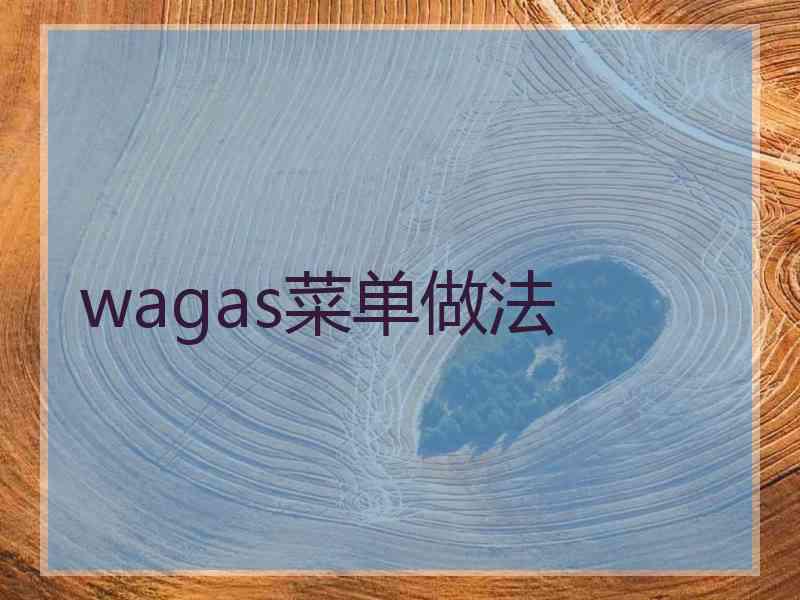 wagas菜单做法