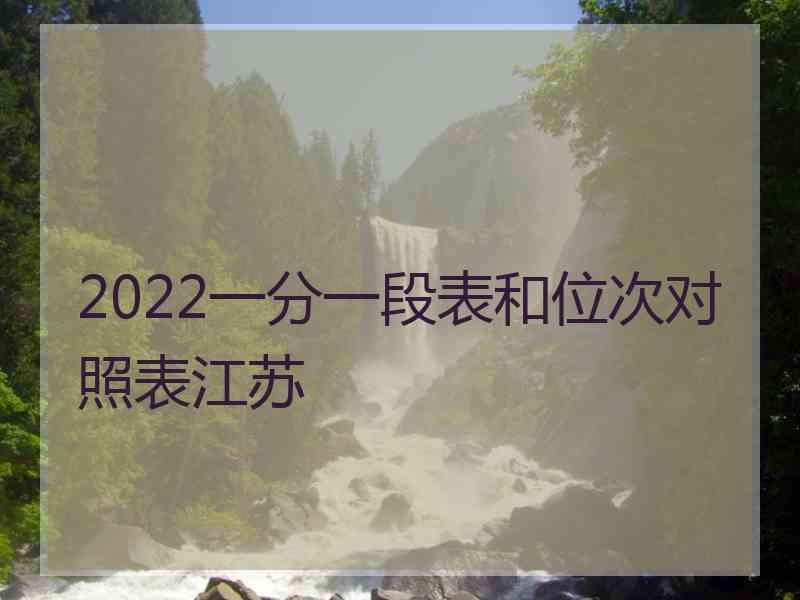 2022一分一段表和位次对照表江苏