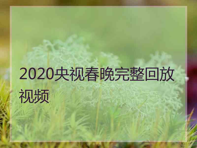 2020央视春晚完整回放视频