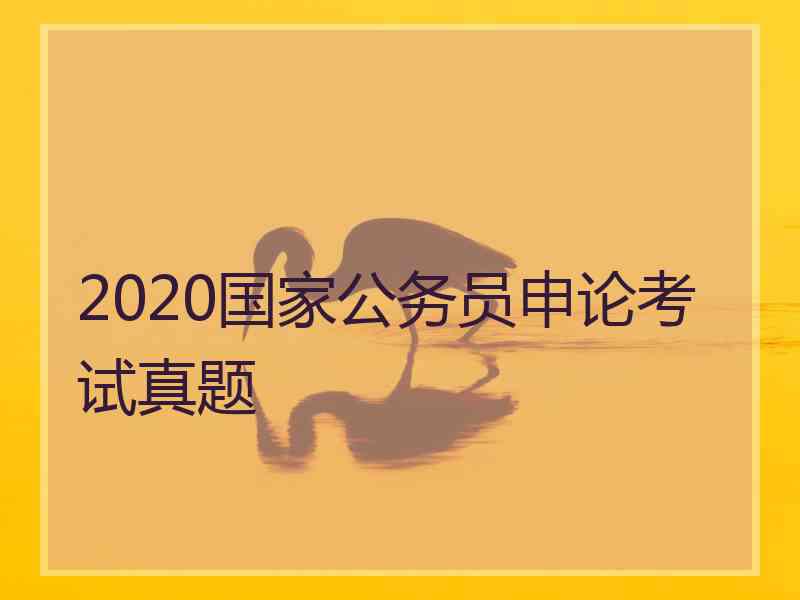 2020国家公务员申论考试真题