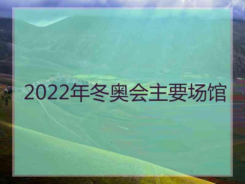 2022年冬奥会主要场馆