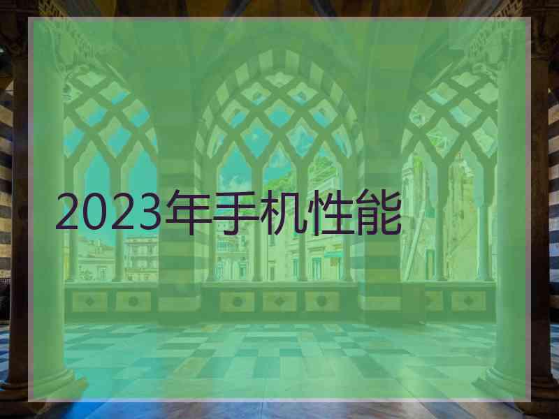 2023年手机性能