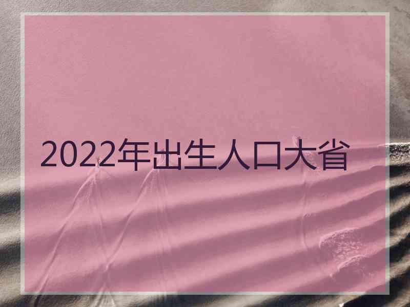 2022年出生人口大省