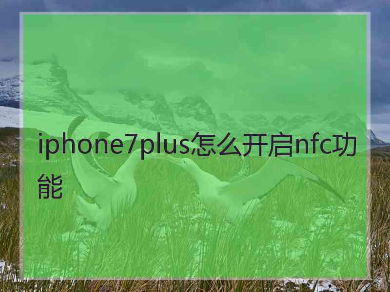 iphone7plus怎么开启nfc功能