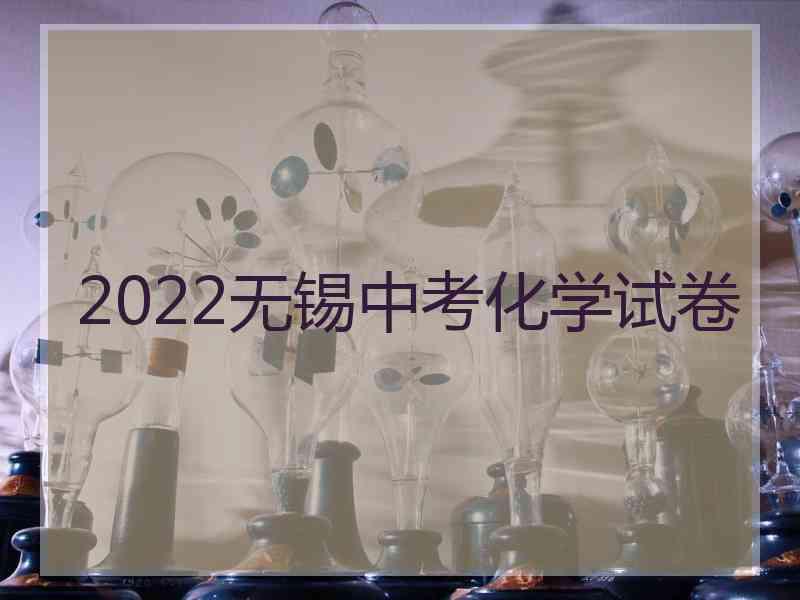 2022无锡中考化学试卷