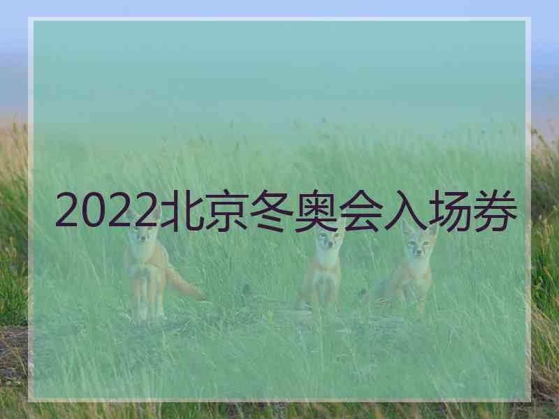 2022北京冬奥会入场券