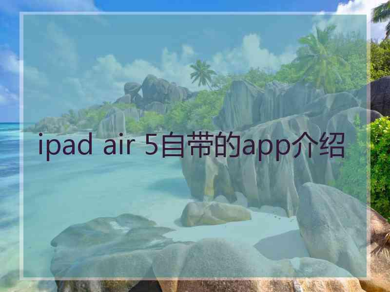 ipad air 5自带的app介绍