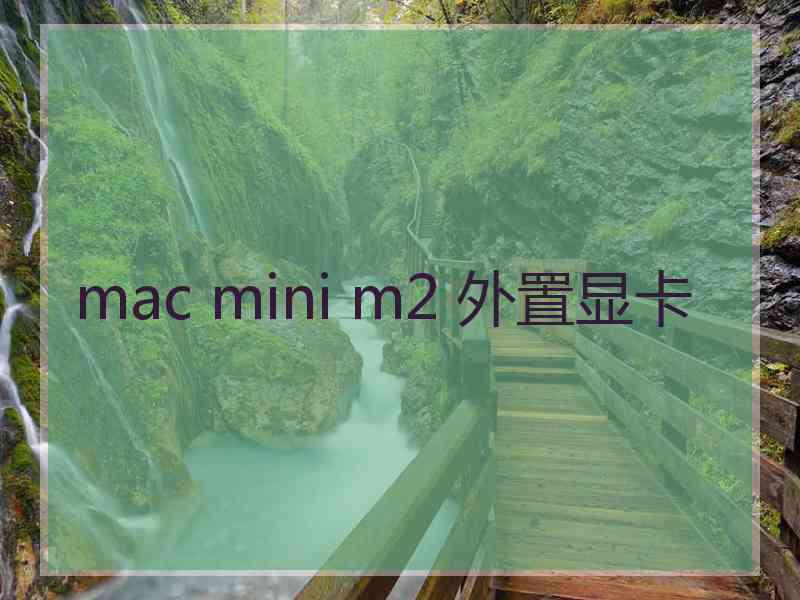 mac mini m2 外置显卡