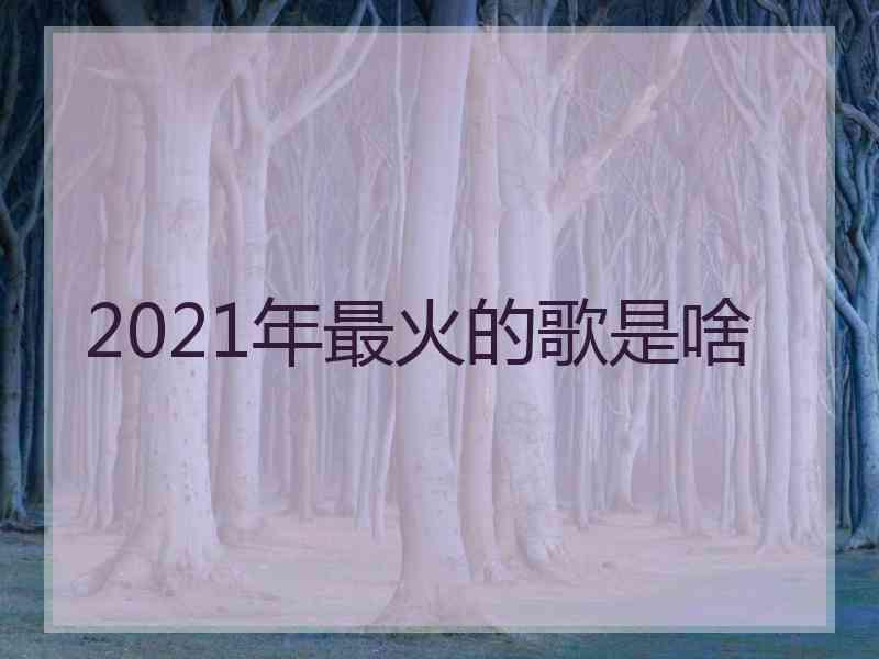 2021年最火的歌是啥