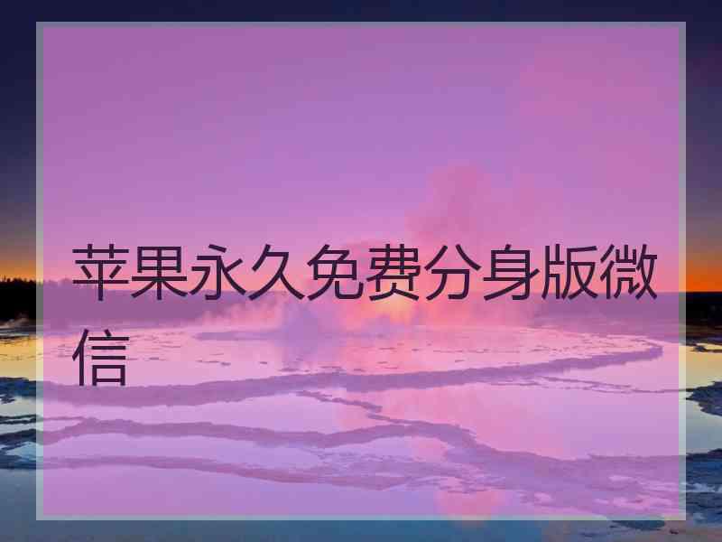 苹果永久免费分身版微信