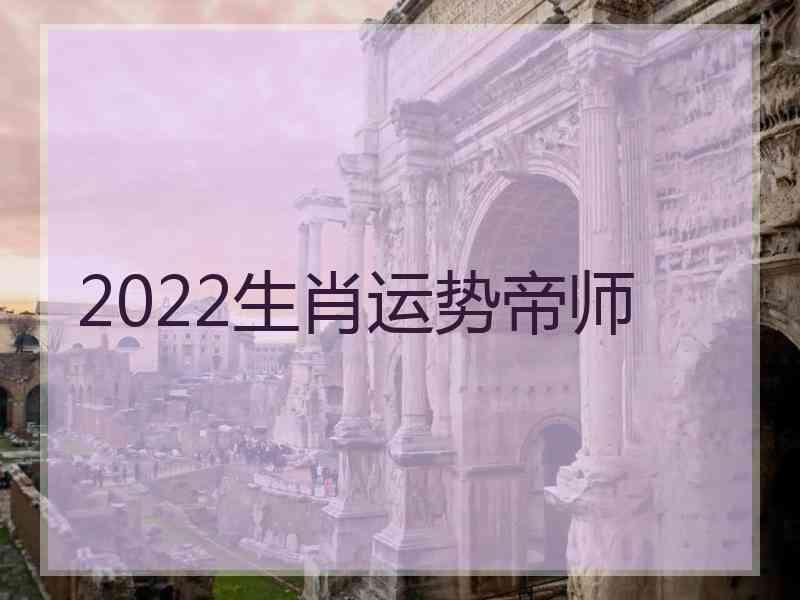 2022生肖运势帝师