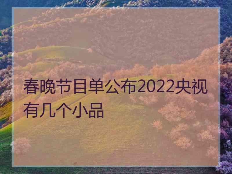 春晚节目单公布2022央视有几个小品