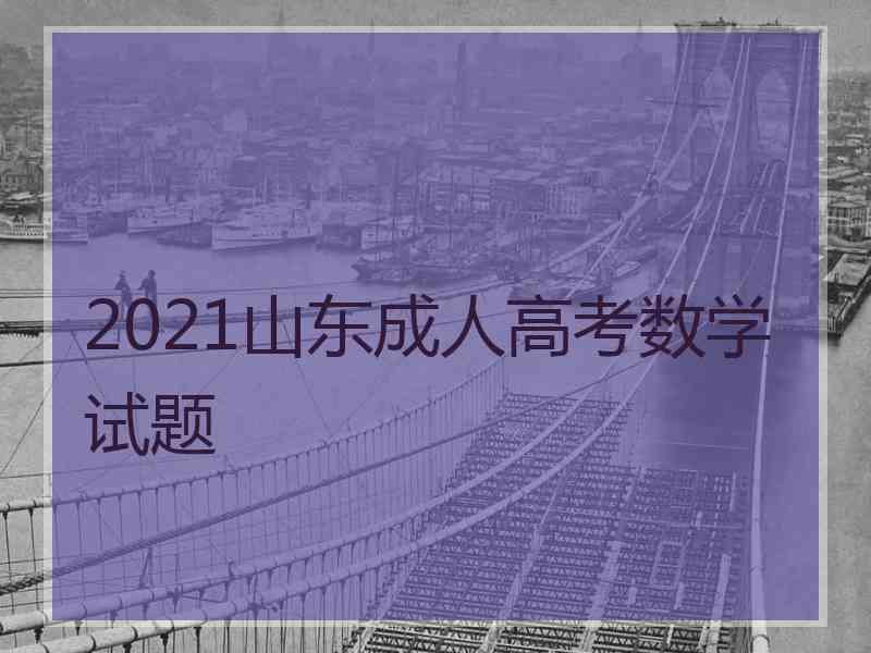 2021山东成人高考数学试题