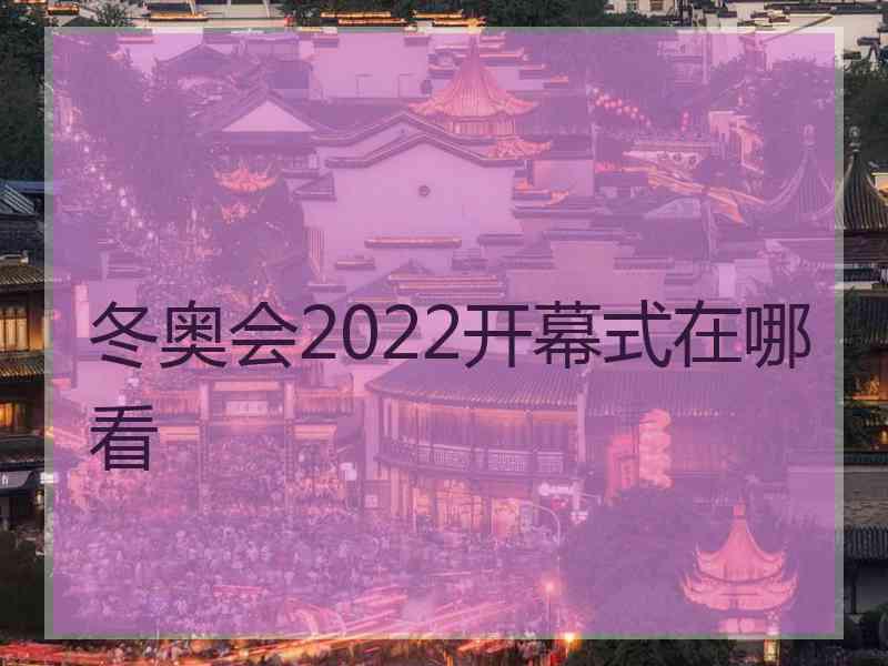 冬奥会2022开幕式在哪看