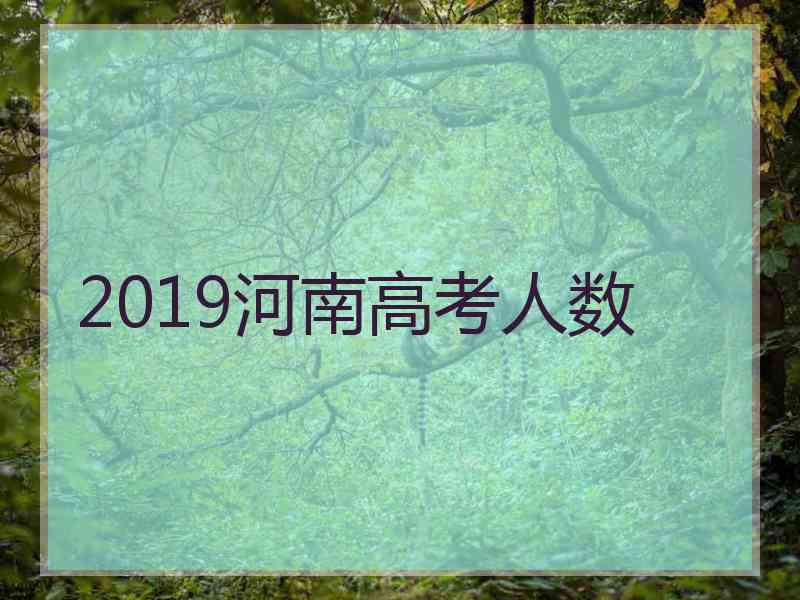 2019河南高考人数