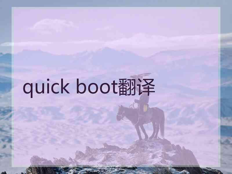 quick boot翻译