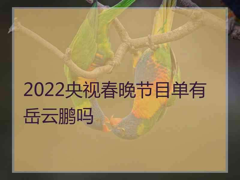 2022央视春晚节目单有岳云鹏吗