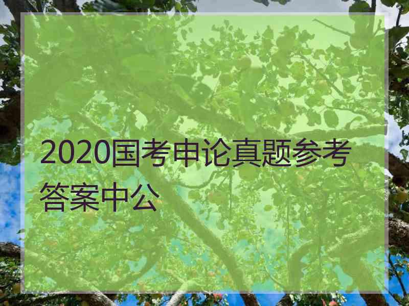 2020国考申论真题参考答案中公