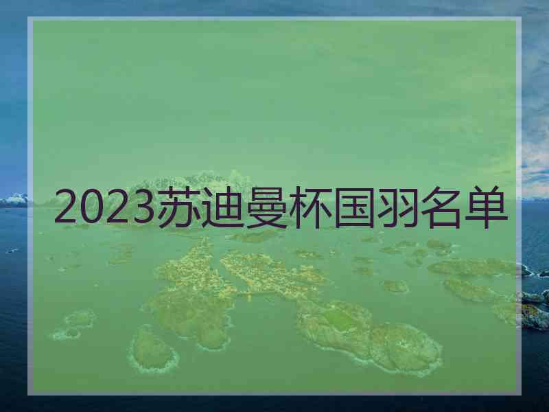 2023苏迪曼杯国羽名单