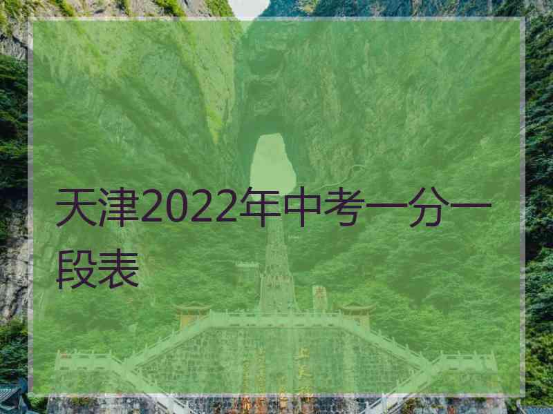 天津2022年中考一分一段表