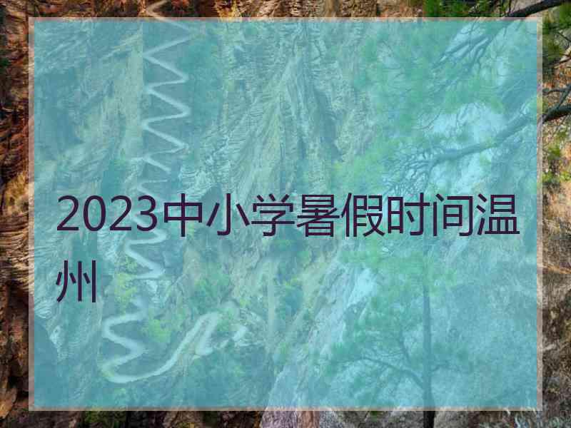 2023中小学暑假时间温州