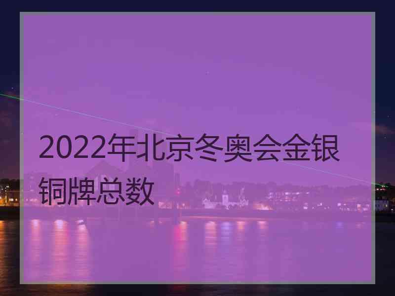 2022年北京冬奥会金银铜牌总数