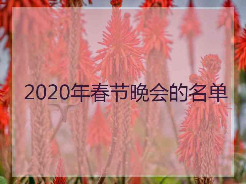 2020年春节晚会的名单