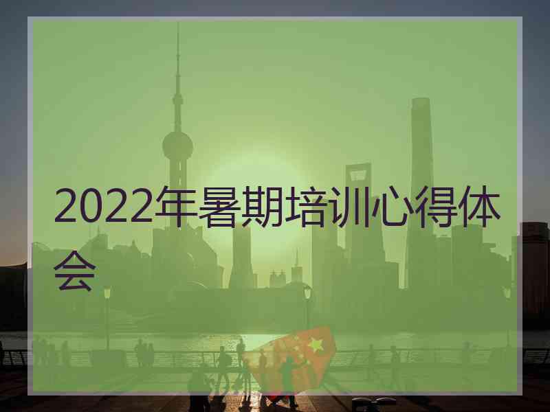 2022年暑期培训心得体会