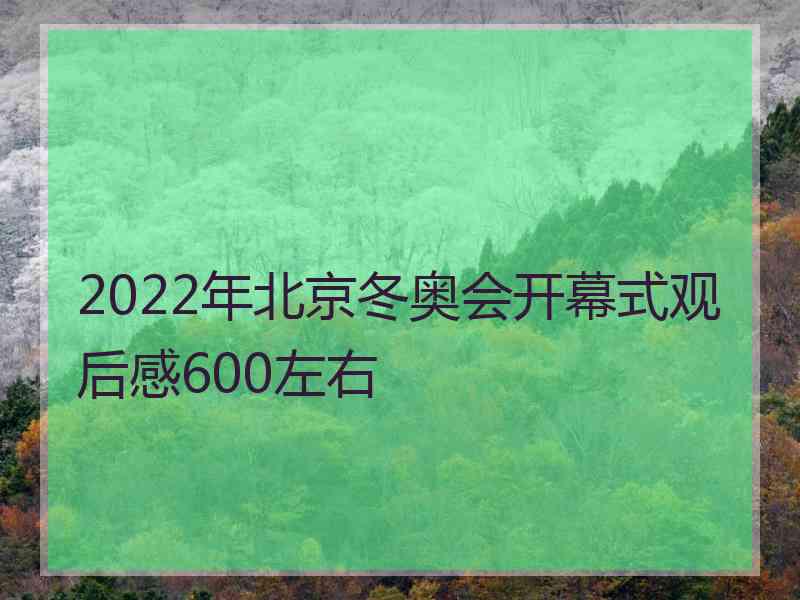 2022年北京冬奥会开幕式观后感600左右