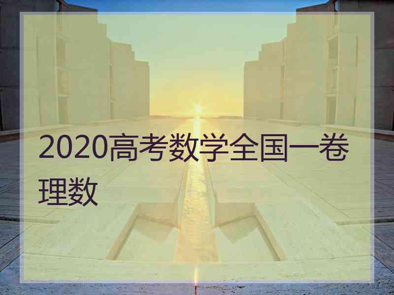 2020高考数学全国一卷理数