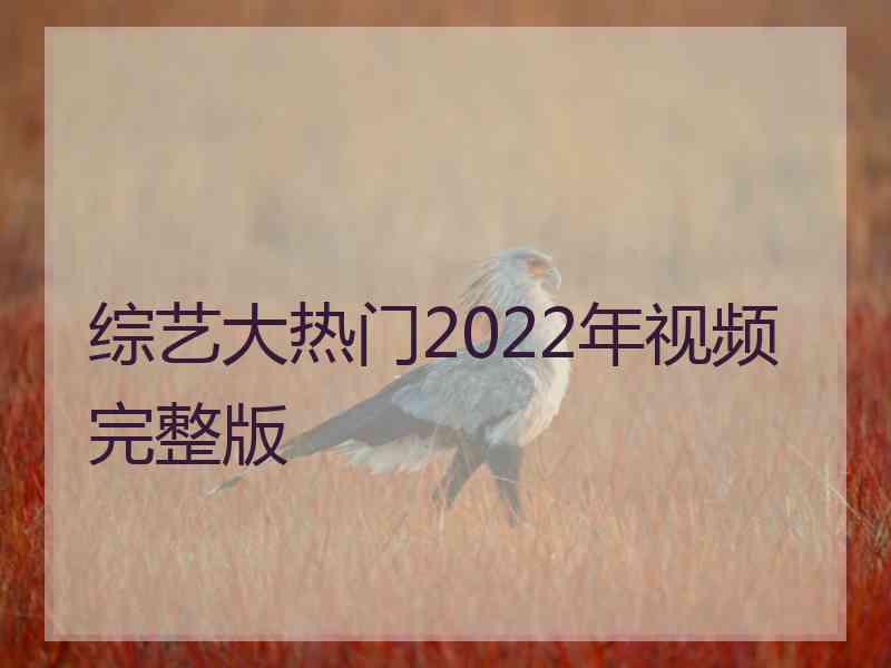 综艺大热门2022年视频完整版