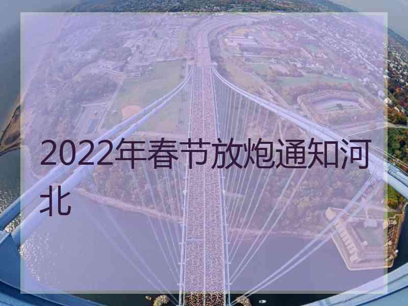 2022年春节放炮通知河北