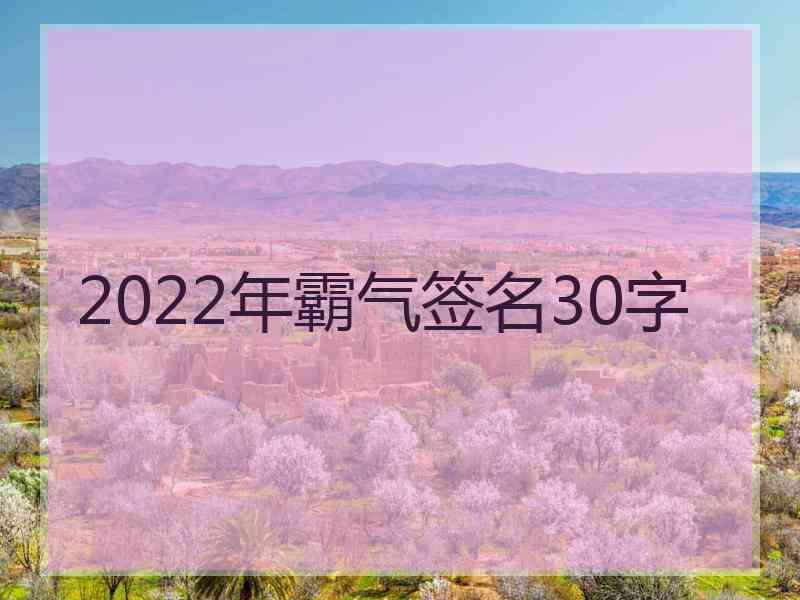 2022年霸气签名30字