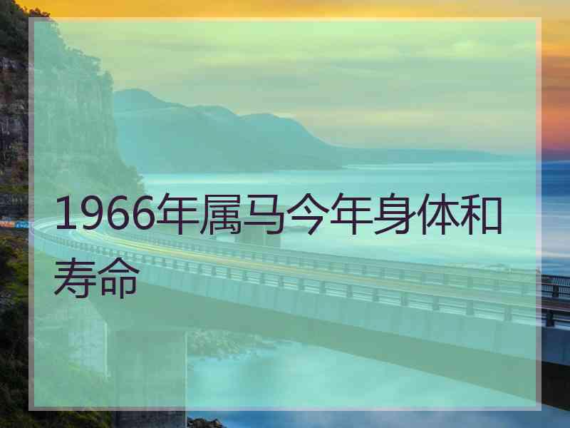 1966年属马今年身体和寿命